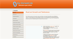 Desktop Screenshot of die-vorwahl.de